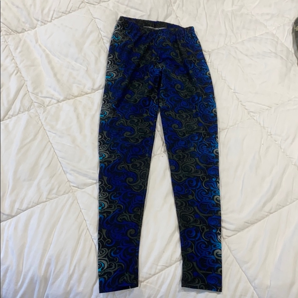 Blue graphic leggings